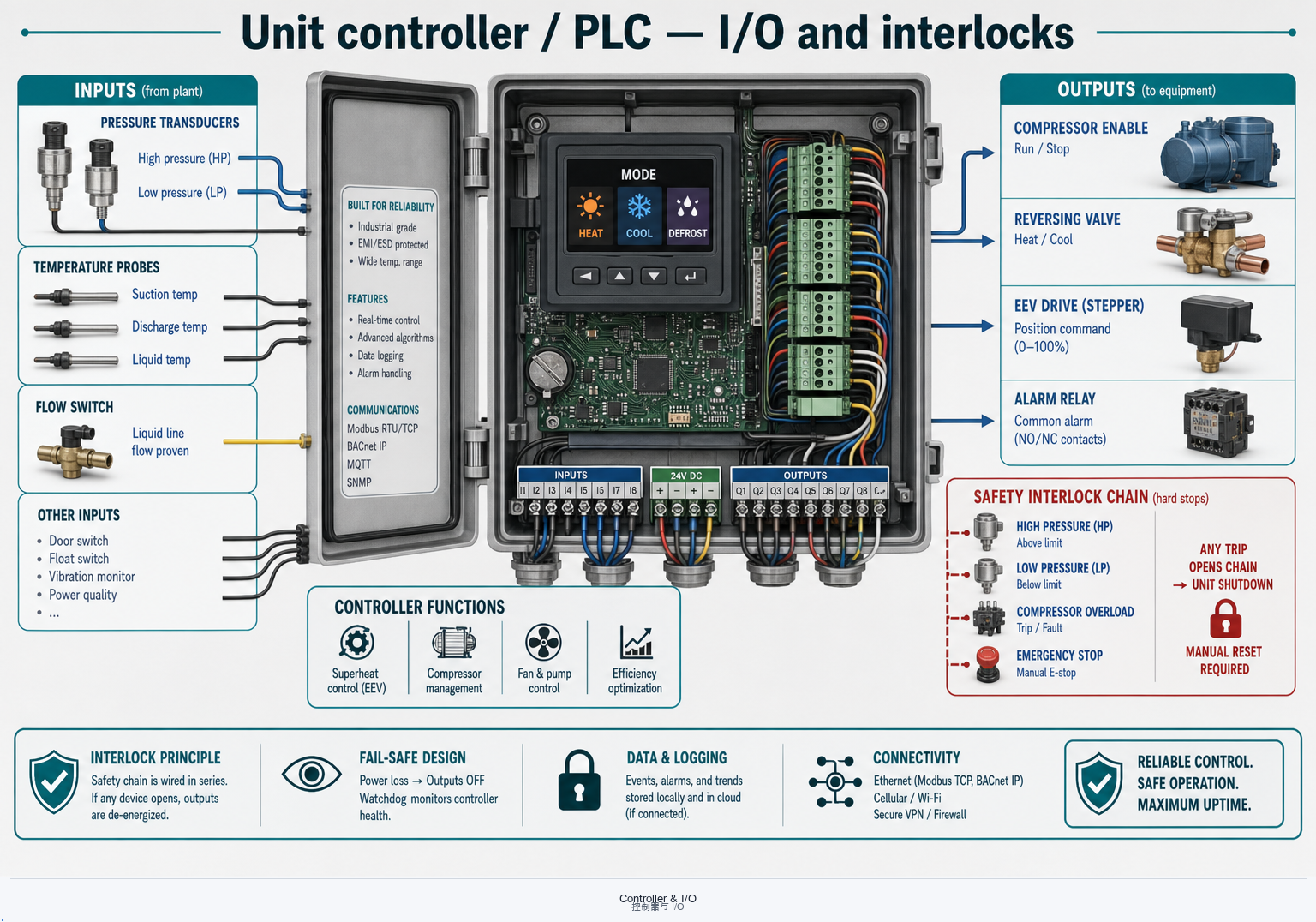 Unit controller I/O and interlocks
