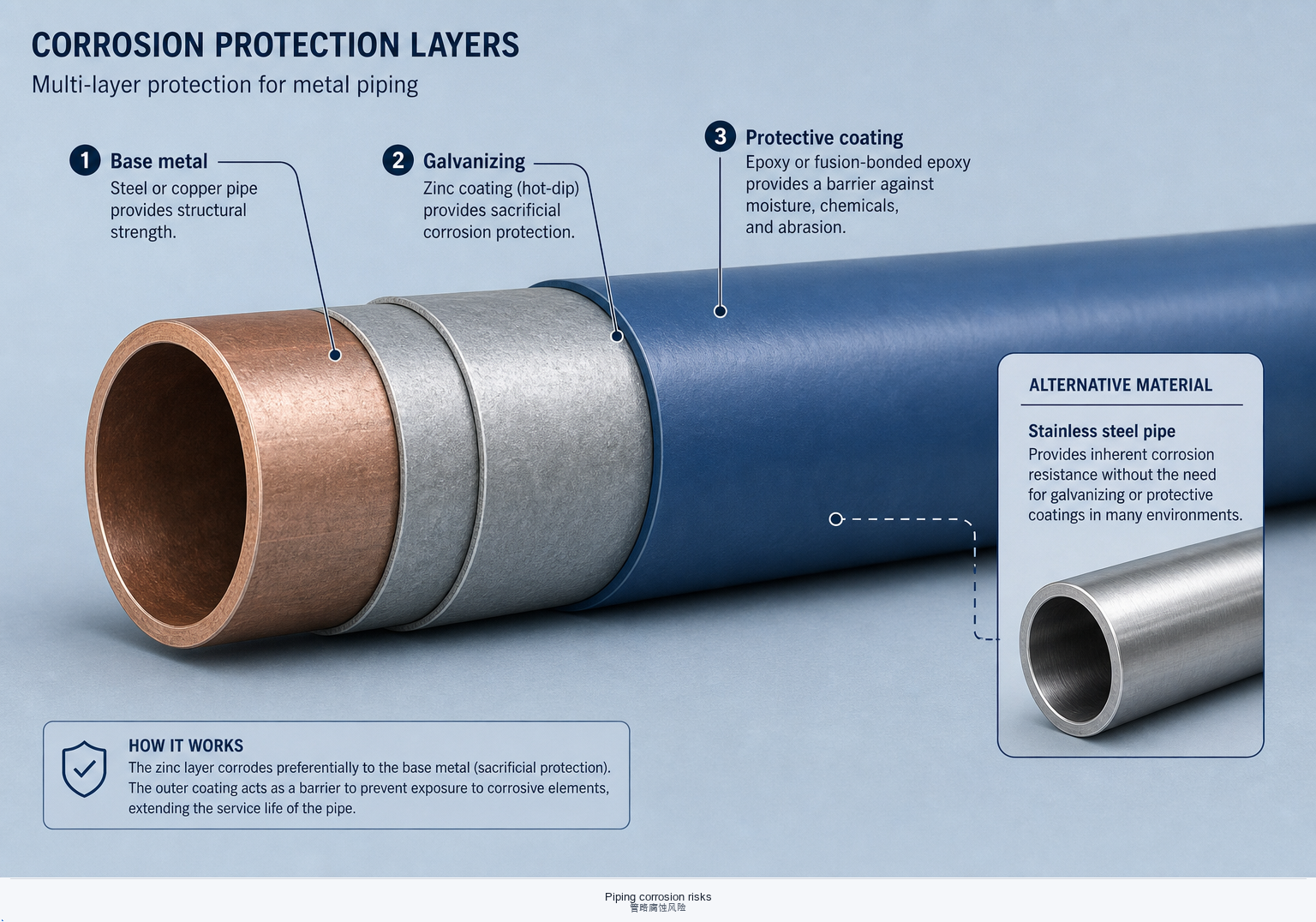 Piping corrosion risks