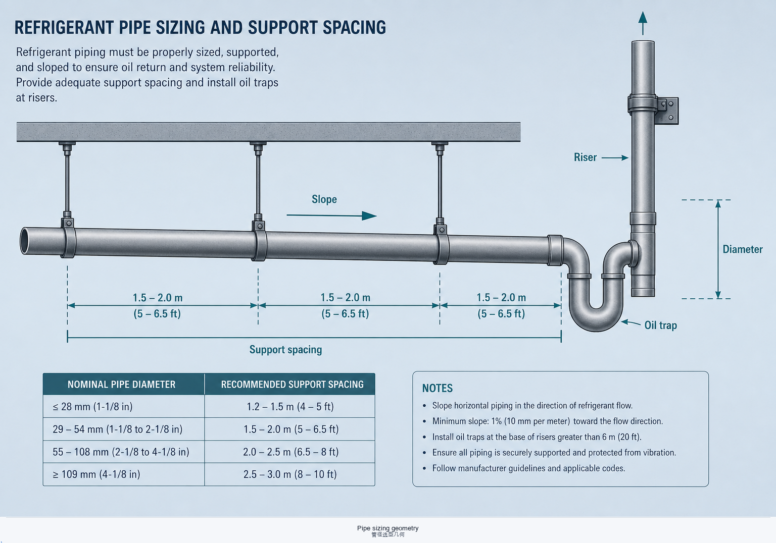 Pipe sizing geometry